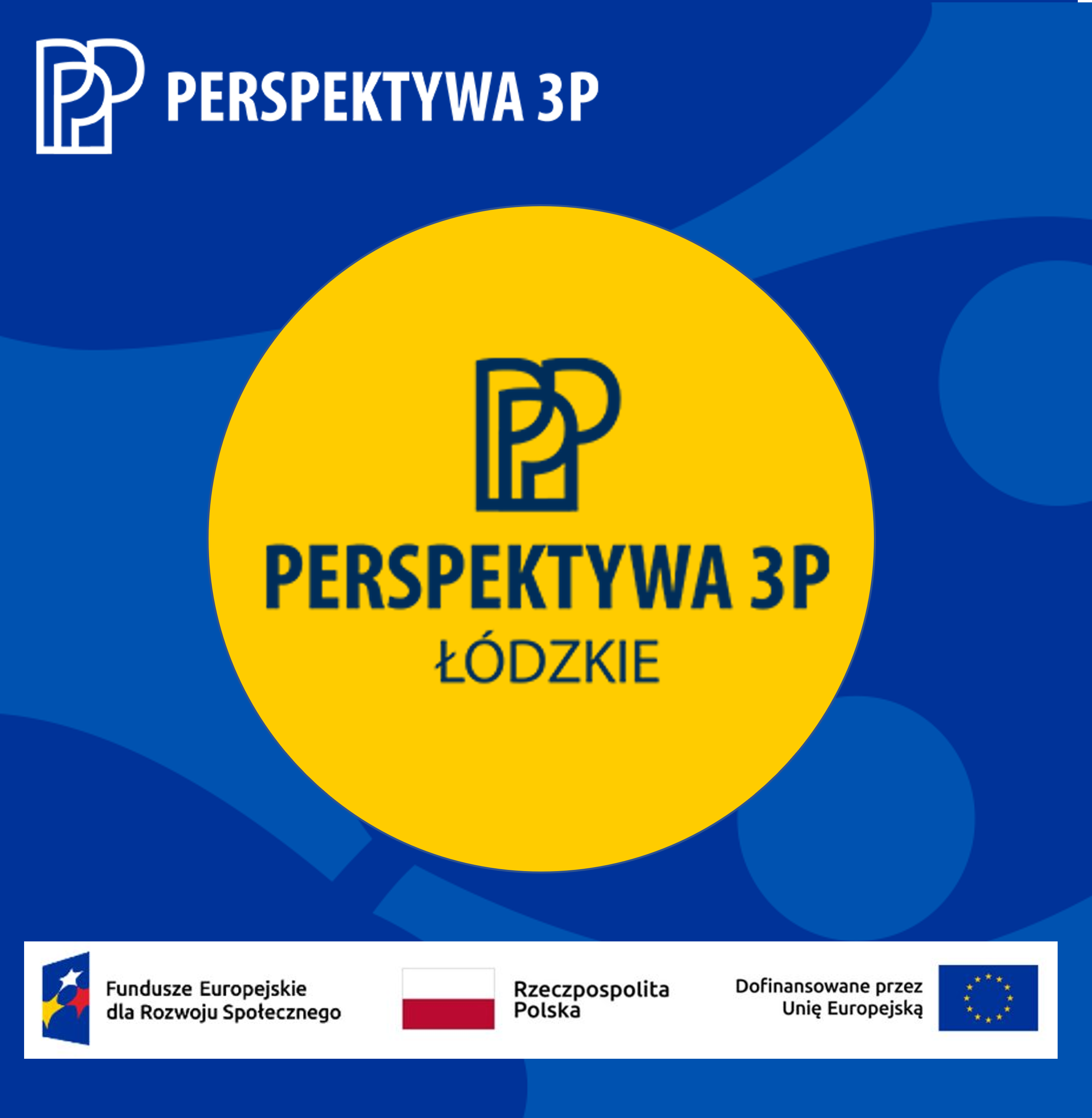 Grafika promocyjna projektu &bdquo;Perspektywa 3P Ł&oacute;dzkie&rdquo;.